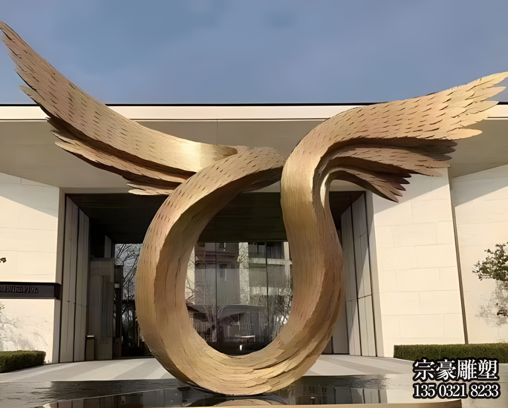 不銹鋼抽象翅膀景觀雕塑 不銹鋼抽象翅膀景觀雕塑