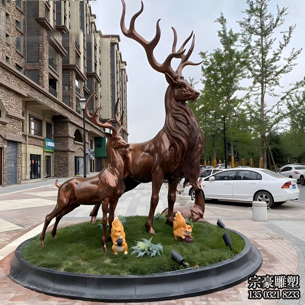 銅雕鹿小區景觀動物雕塑 銅雕鹿小區景觀動物雕塑