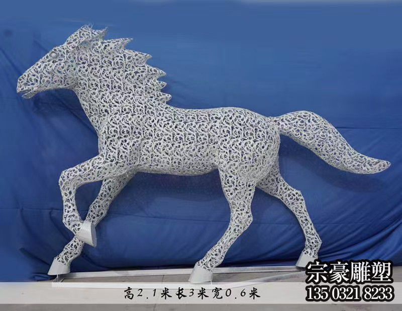 不銹鋼網格編織鏤空馬兒雕塑擺件 不銹鋼網格編織鏤空馬兒雕塑擺件