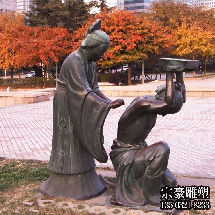 岳母刺字典故人物銅雕 岳母刺字典故人物銅雕