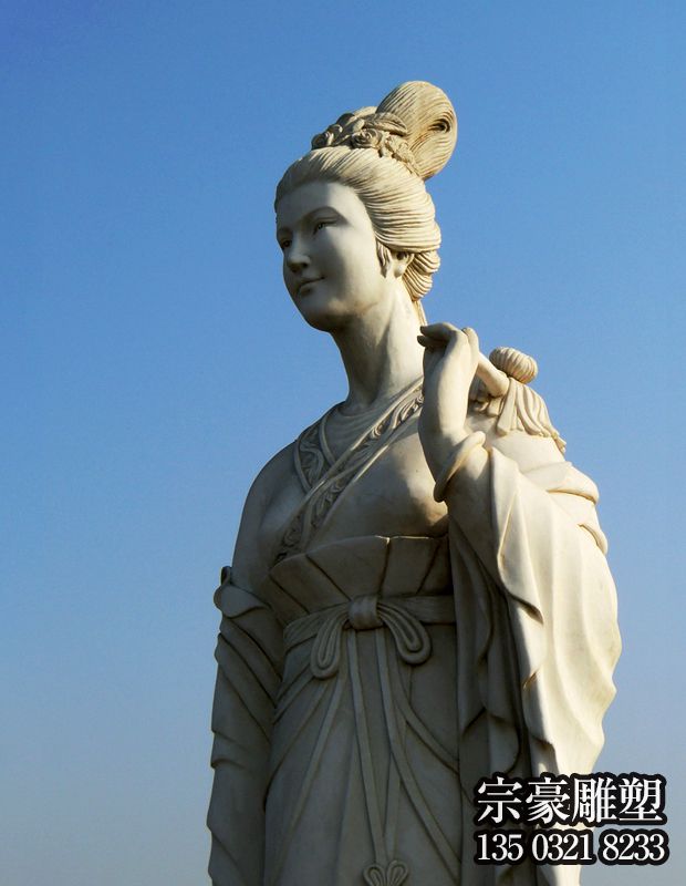 菊花花神龐蘇石雕像 菊花花神龐蘇石雕像