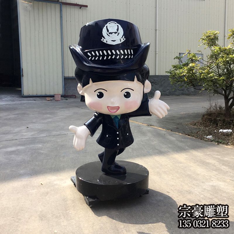 玻璃鋼卡通民警女警公仔 玻璃鋼卡通民警女警公仔
