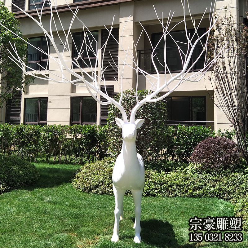 玻璃鋼樹枝梅花鹿雕塑 玻璃鋼樹枝梅花鹿雕塑
