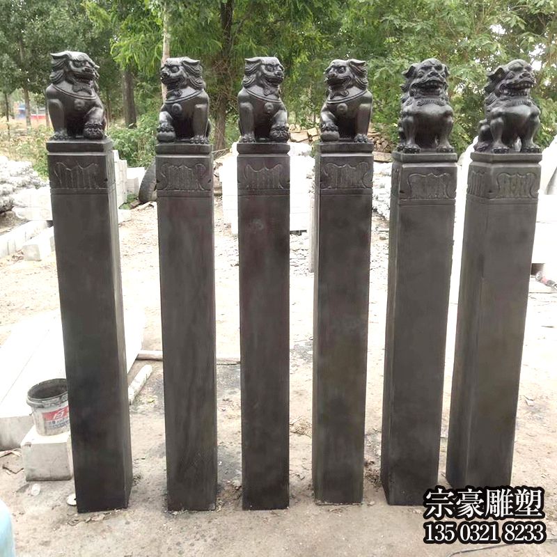 青石仿古石獅子庭院門(mén)前拴馬柱 青石仿古石獅子庭院門(mén)前拴馬柱