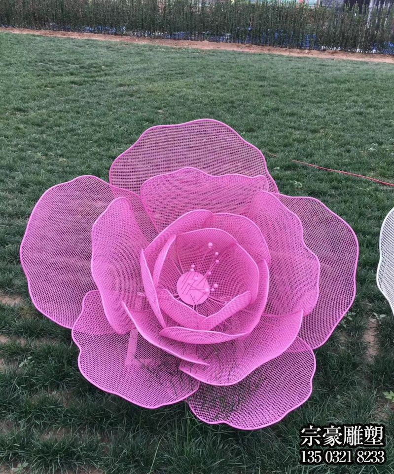 鐵藝鏤空仿真花朵雕塑擺件 鐵藝鏤空仿真花朵雕塑擺件