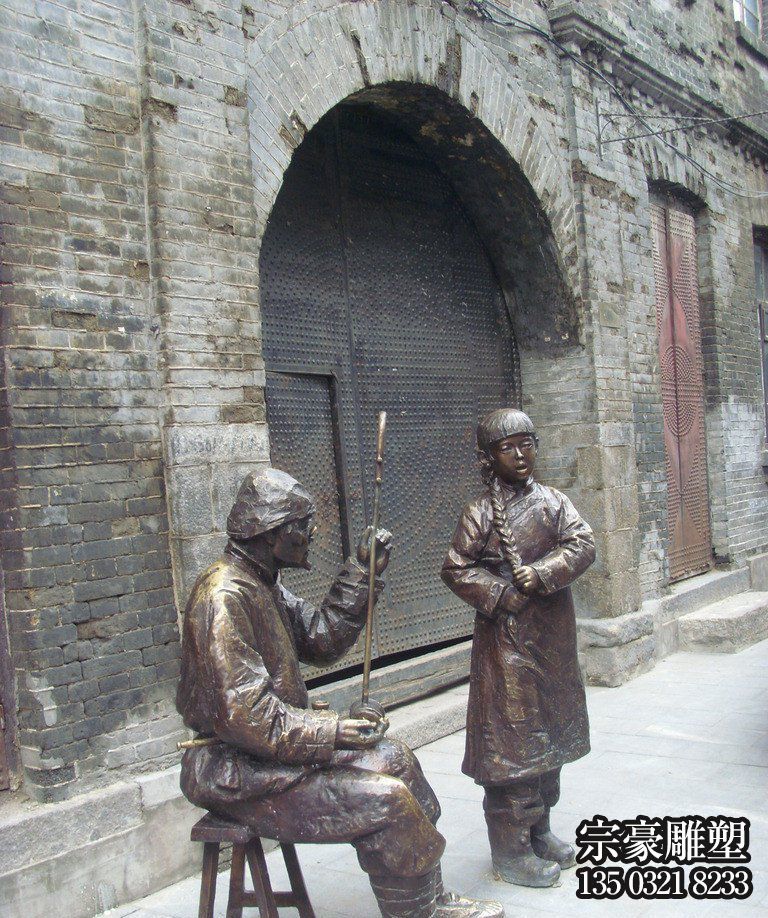 賣唱人物銅雕塑 賣唱人物銅雕塑