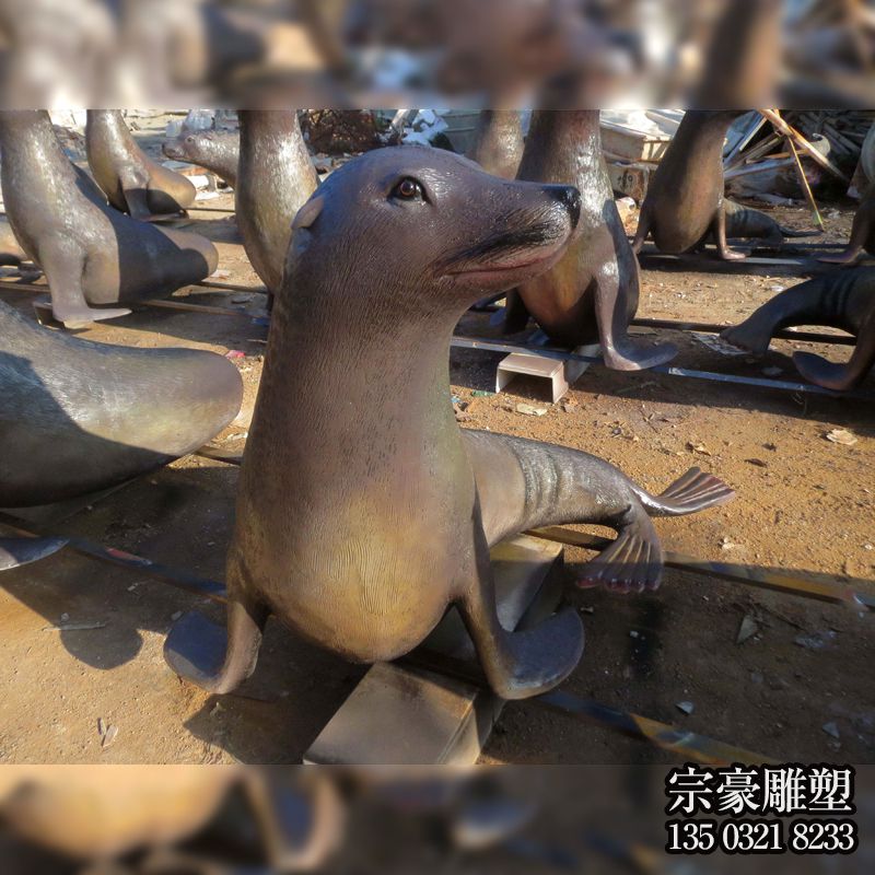 玻璃鋼仿真海豹雕塑擺件 玻璃鋼仿真海豹雕塑擺件