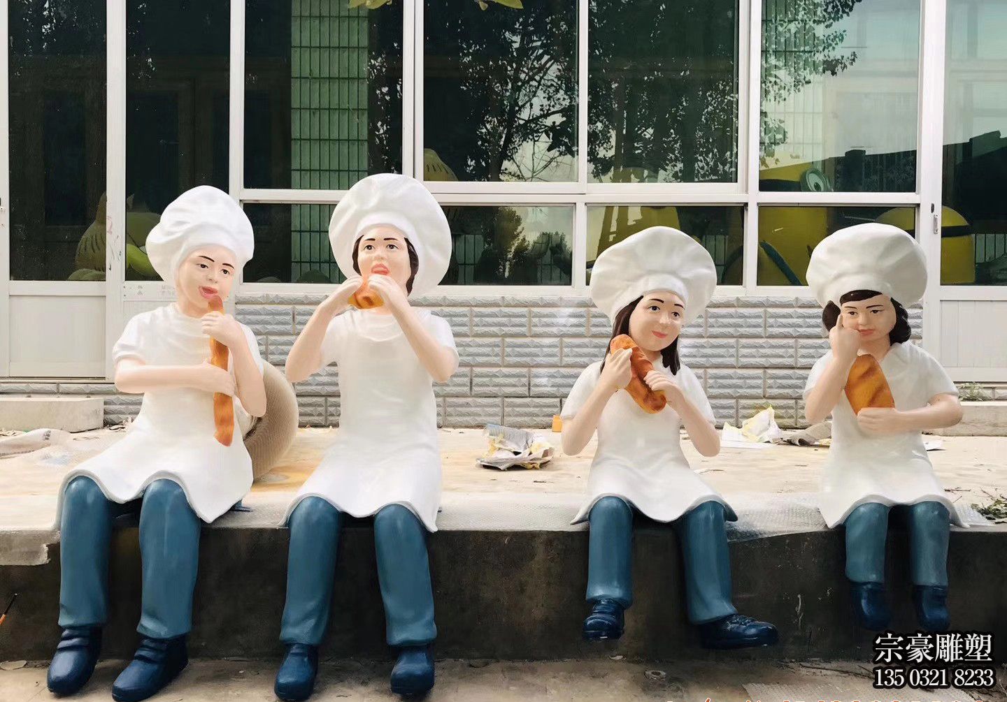玻璃鋼西點廚師雕塑 玻璃鋼西點廚師雕塑
